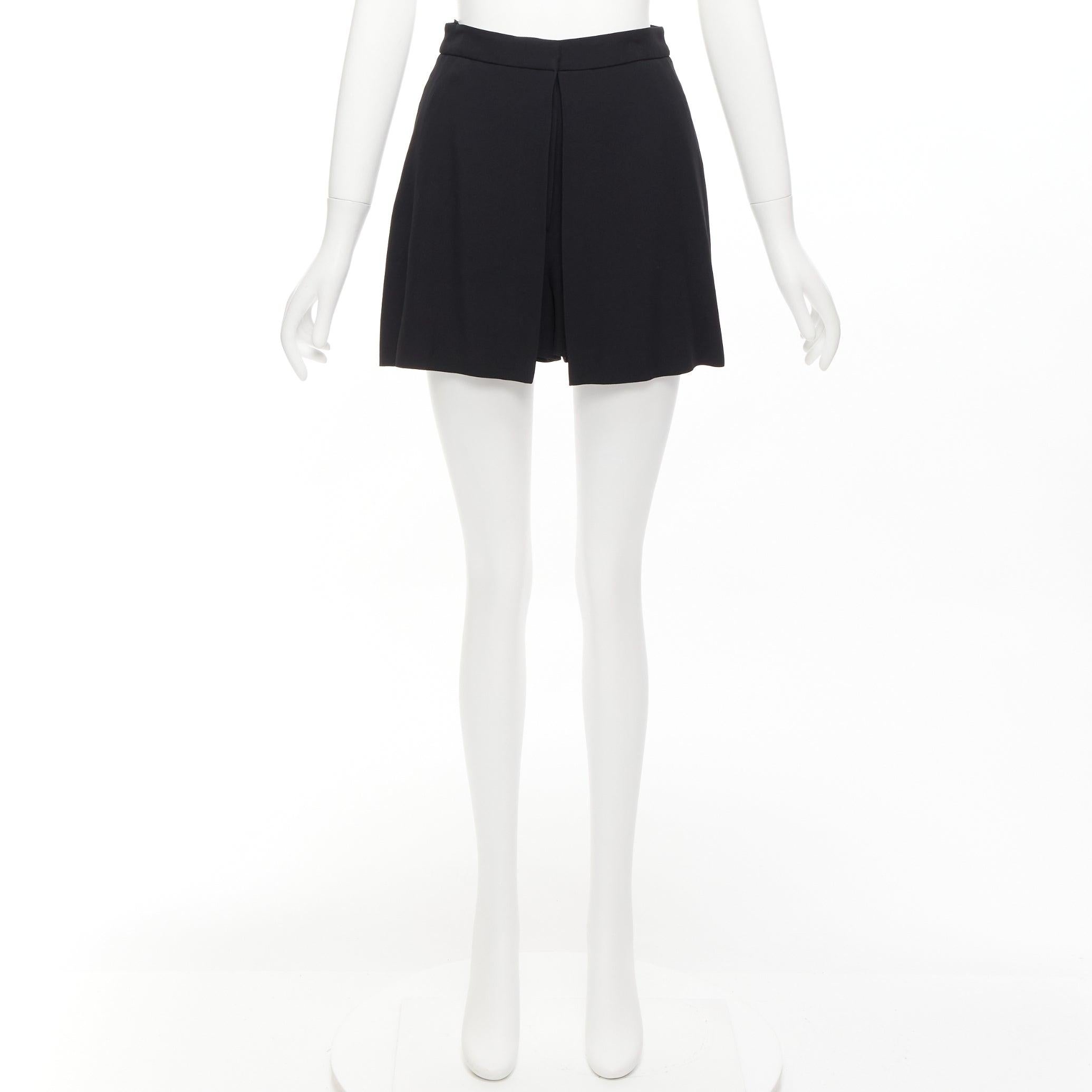 ALEXANDER MCQUEEN 2016 black double flap front minimal dress skort IT38 XS For Sale 5