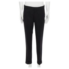 Pantalon ALEXANDER MCQUEEN 2016 avec bordure bleue en laine noire et jaune IT48 M
