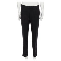 ALEXANDER MCQUEEN 2016 black wool blue trim yellow trousers pants IT48 M