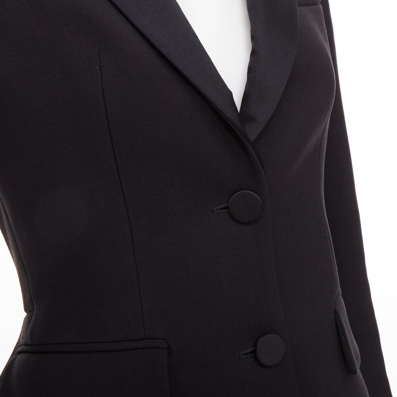 ALEXANDER MCQUEEN 2016 schwarz Wolle Seide geformt Schößchen Blazer Jacke IT38 XS im Angebot 3