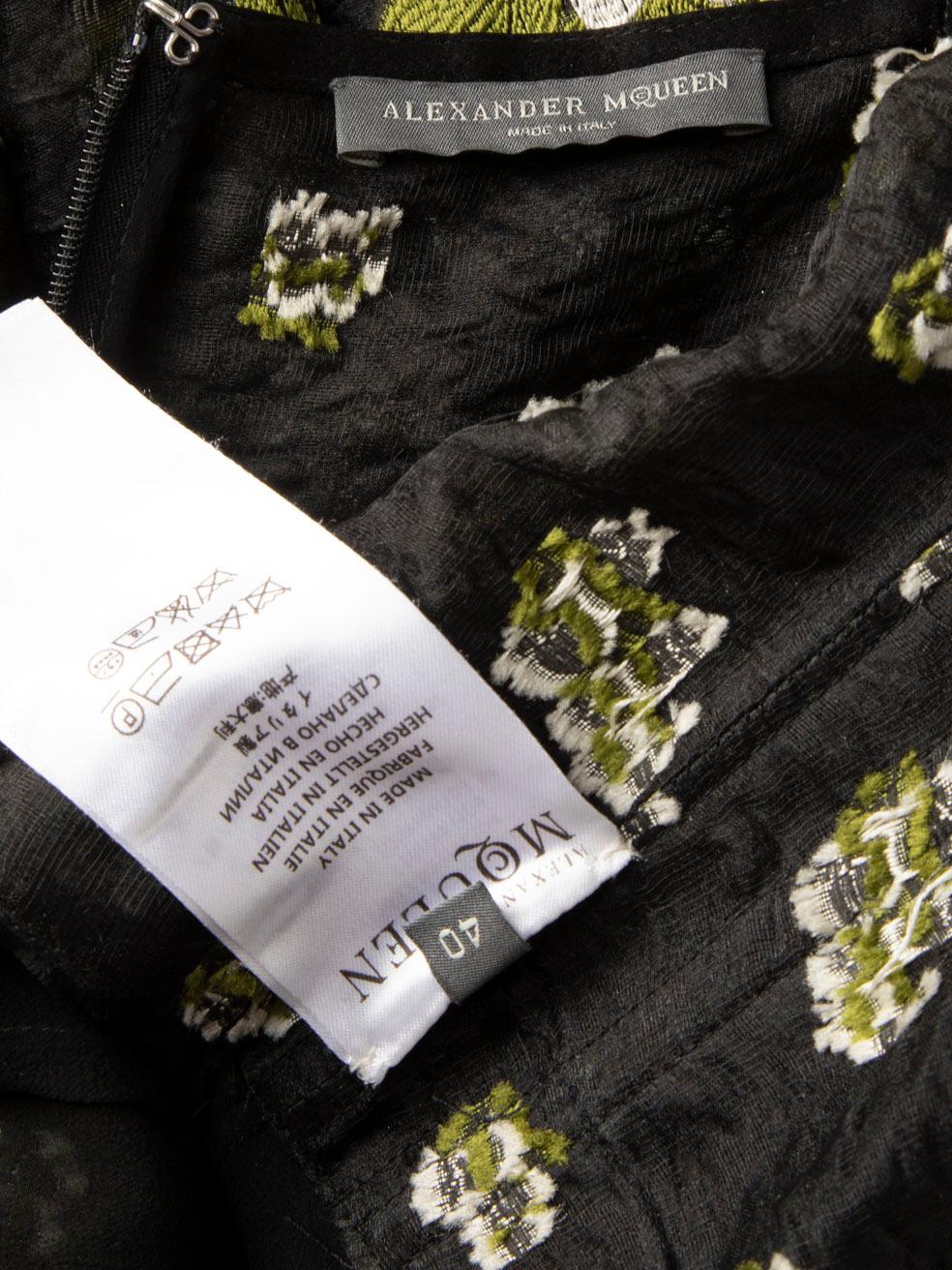 Alexander McQueen 2016 Embroidered Peplum-Hem Bustier Dress Size S For Sale 2
