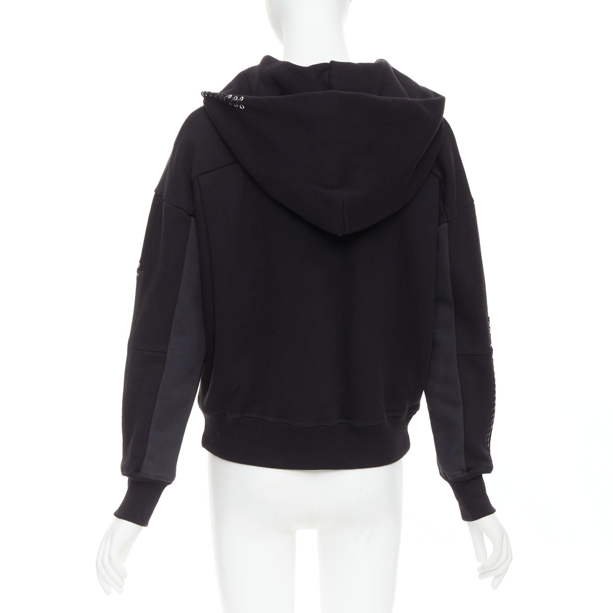 Women's ALEXANDER MCQUEEN 2017 black multicolour embroidery patchwork hoodie IT40 S For Sale