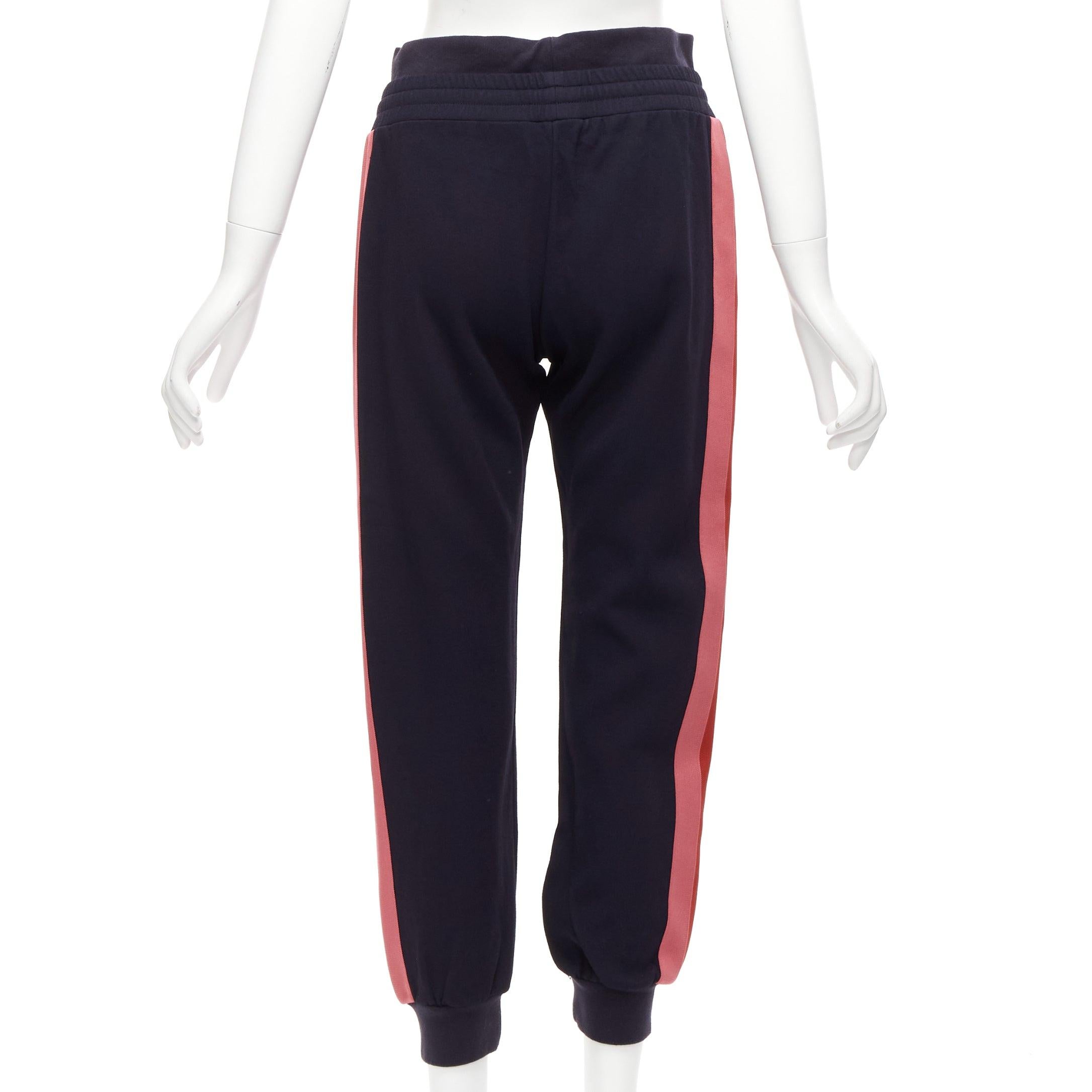 ALEXANDER MCQUEEN 2017 navy pink red double waistband jogger pants IT38 XS In Good Condition For Sale In Hong Kong, NT
