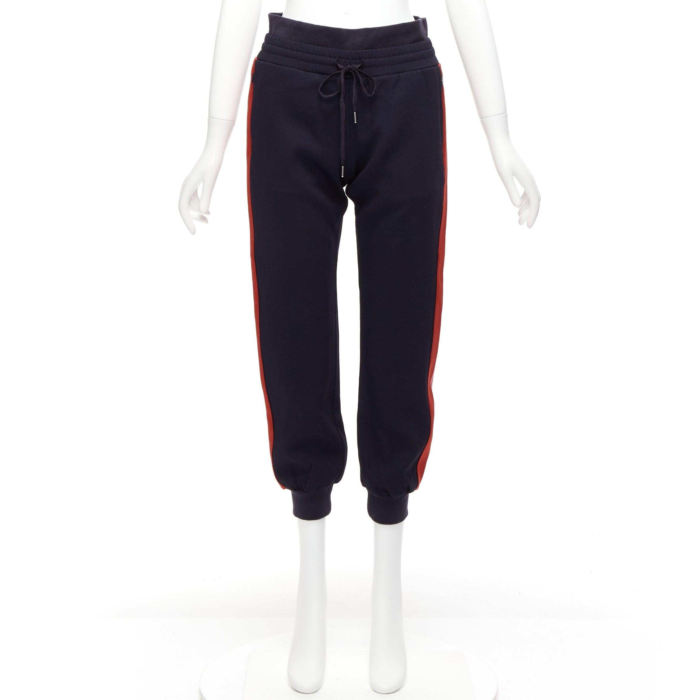 ALEXANDER MCQUEEN 2017 navy pink red double waistband jogger pants IT38 XS For Sale 4