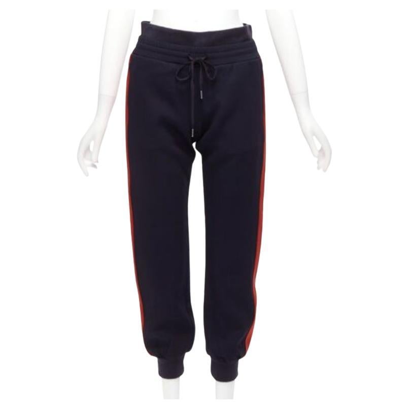 ALEXANDER MCQUEEN 2017 navy pink red double waistband jogger pants IT38 XS
