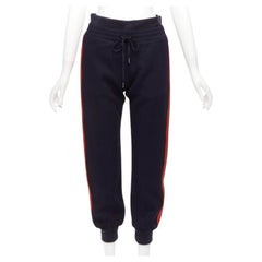 ALEXANDER MCQUEEN 2017 navy pink red double waistband jogger pants IT38 XS
