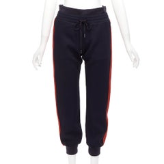 ALEXANDER MCQUEEN 2017 navy pink red double waistband jogger pants IT38 XS