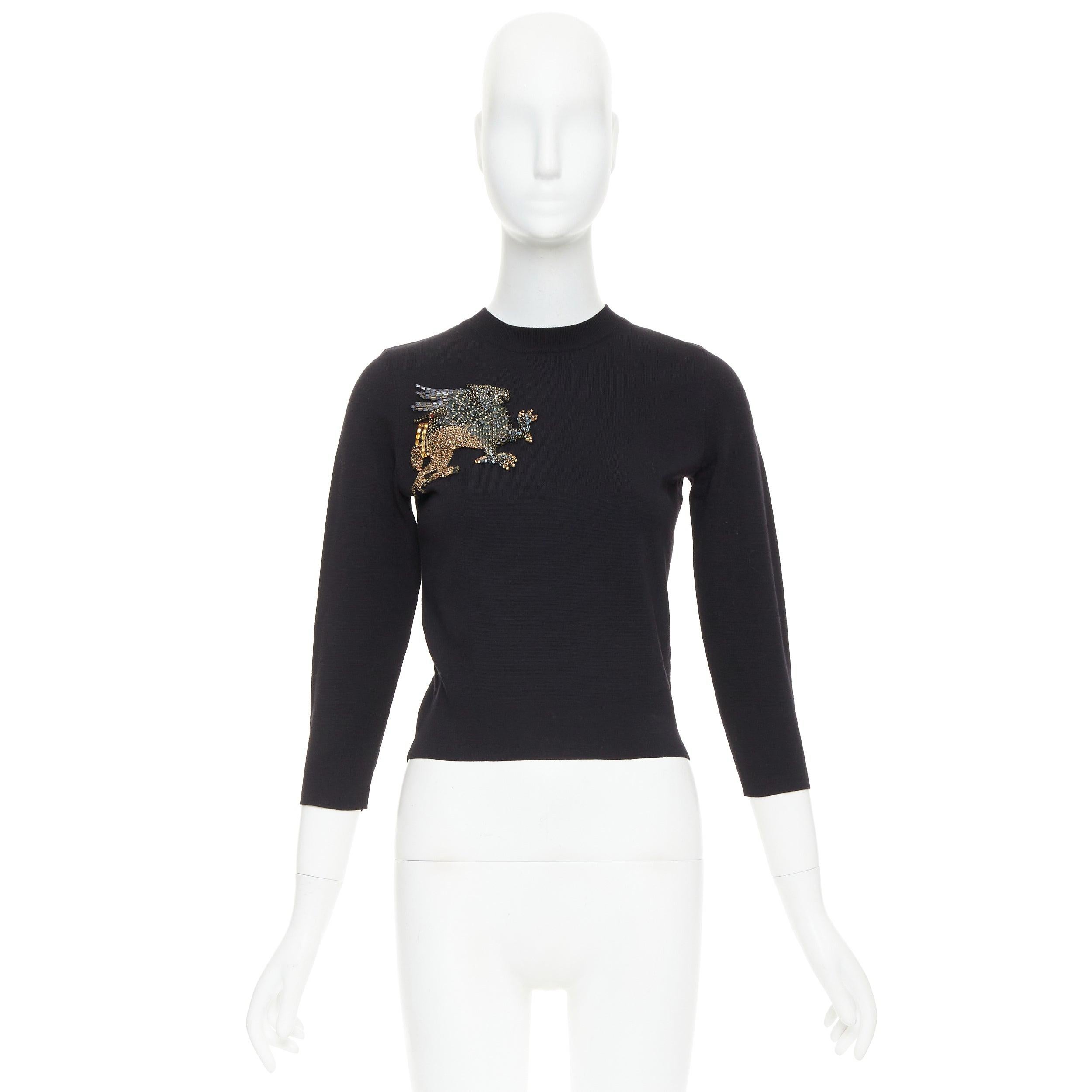 ALEXANDER MCQUEEN 2017 Wolle Mythical Creature strassbesetzter Pullover XS im Angebot 4