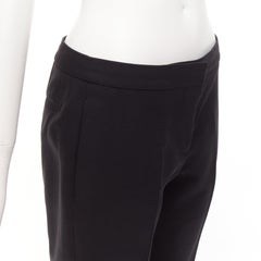 ALEXANDER MCQUEEN 2018 black wool silk blend front pleat tapered trousers IT40 S