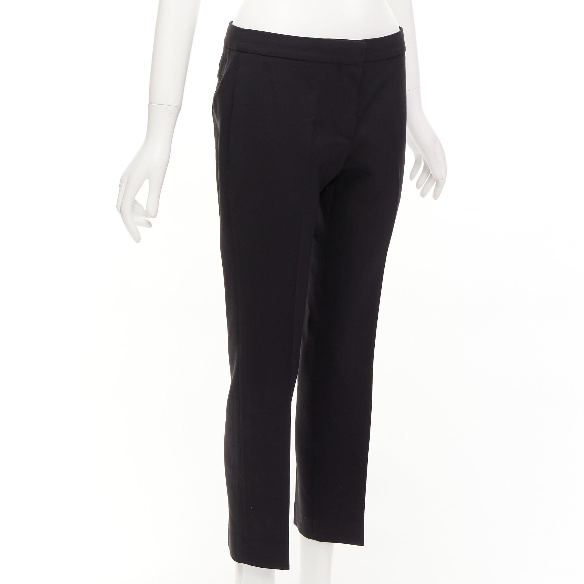 Black ALEXANDER MCQUEEN 2018 black wool silk blend front pleat tapered trousers IT40 S