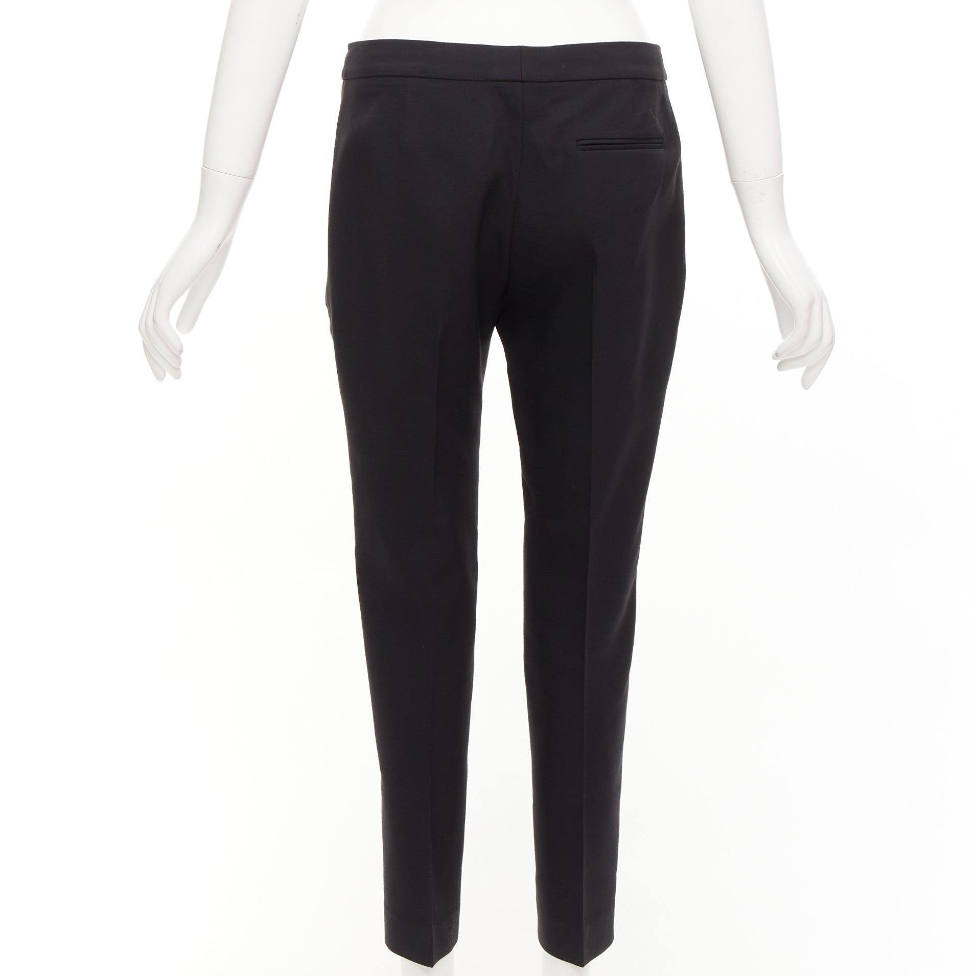 Women's ALEXANDER MCQUEEN 2018 black wool silk blend front pleat tapered trousers IT40 S