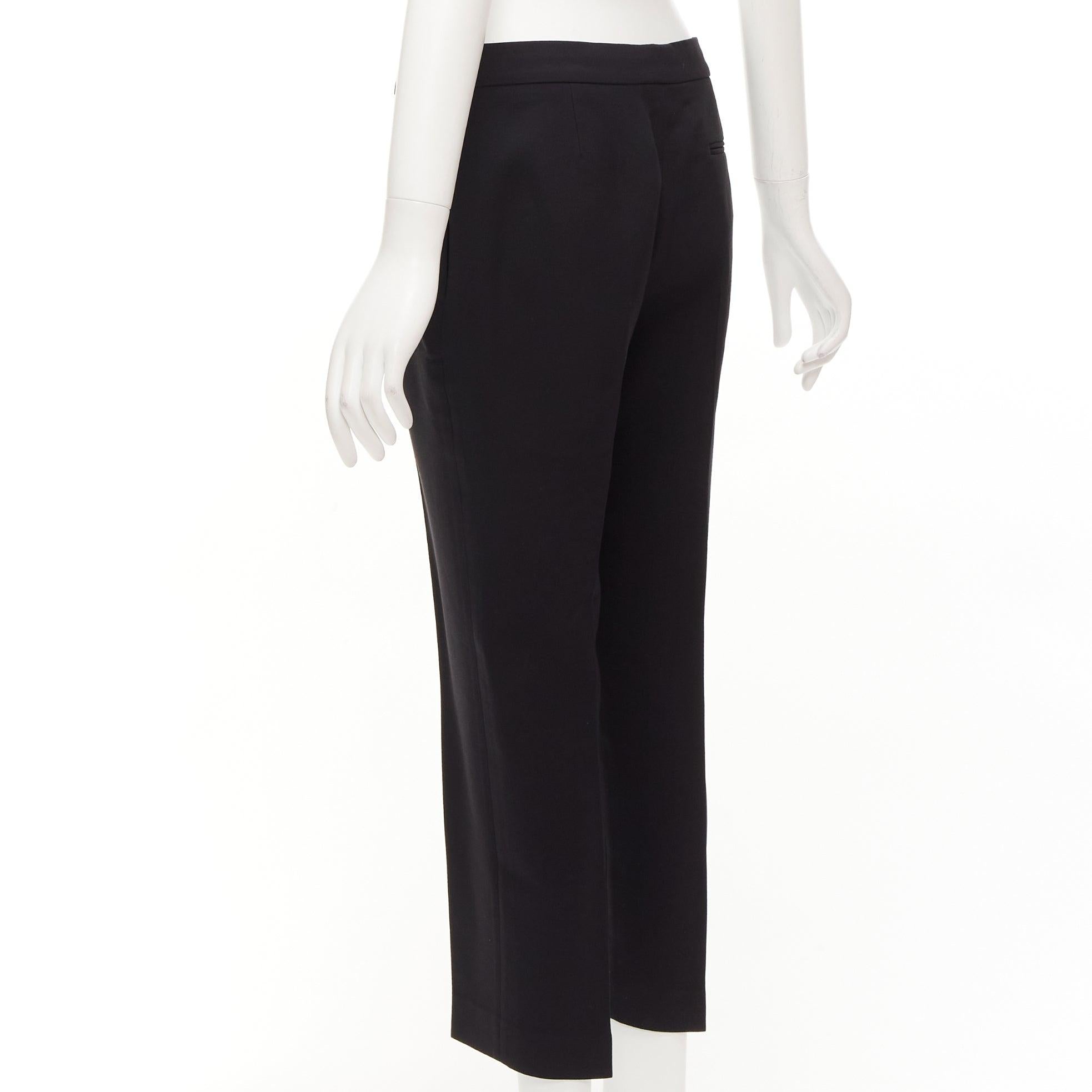 ALEXANDER MCQUEEN 2018 black wool silk blend front pleat tapered trousers IT40 S 1