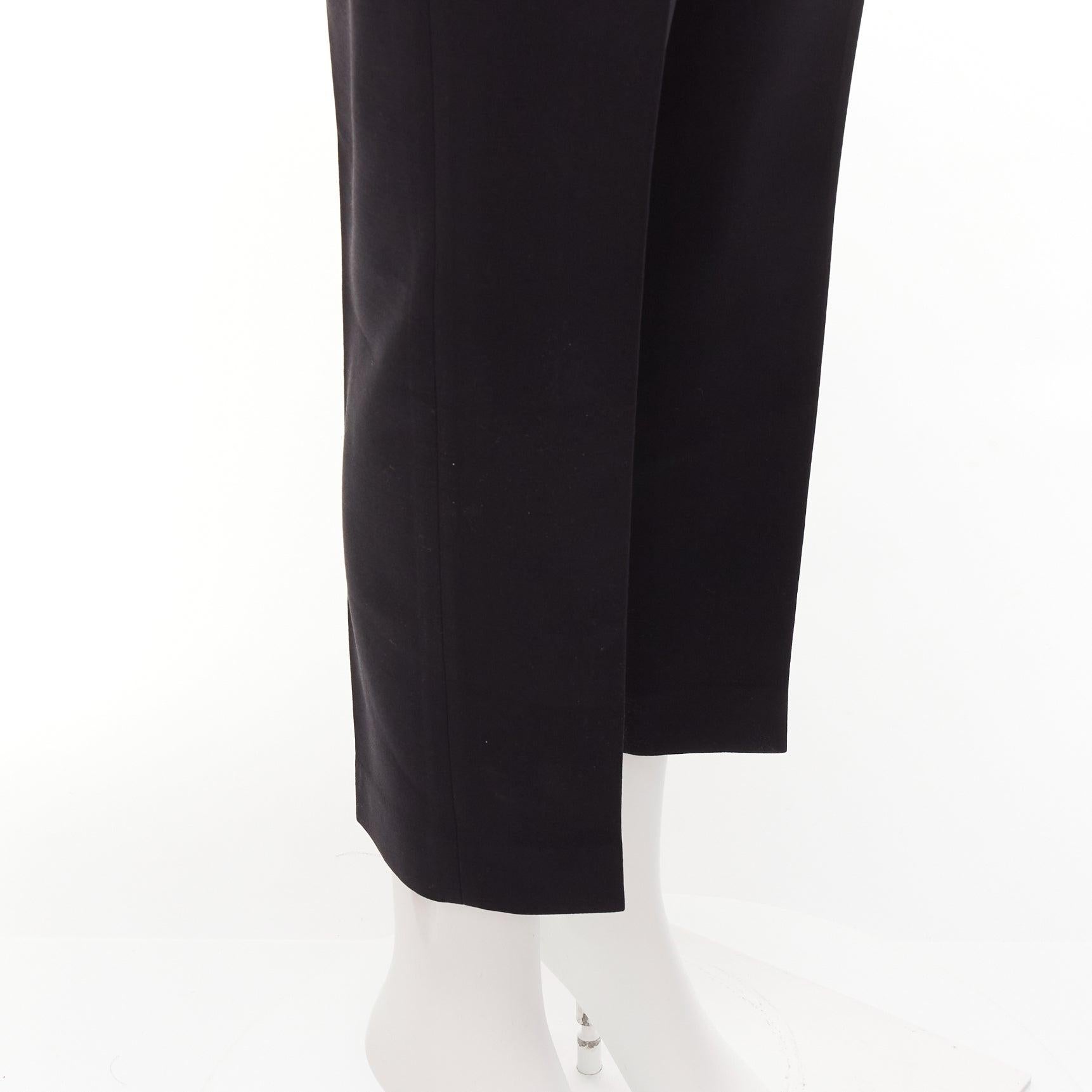 ALEXANDER MCQUEEN 2018 black wool silk blend front pleat tapered trousers IT40 S 2