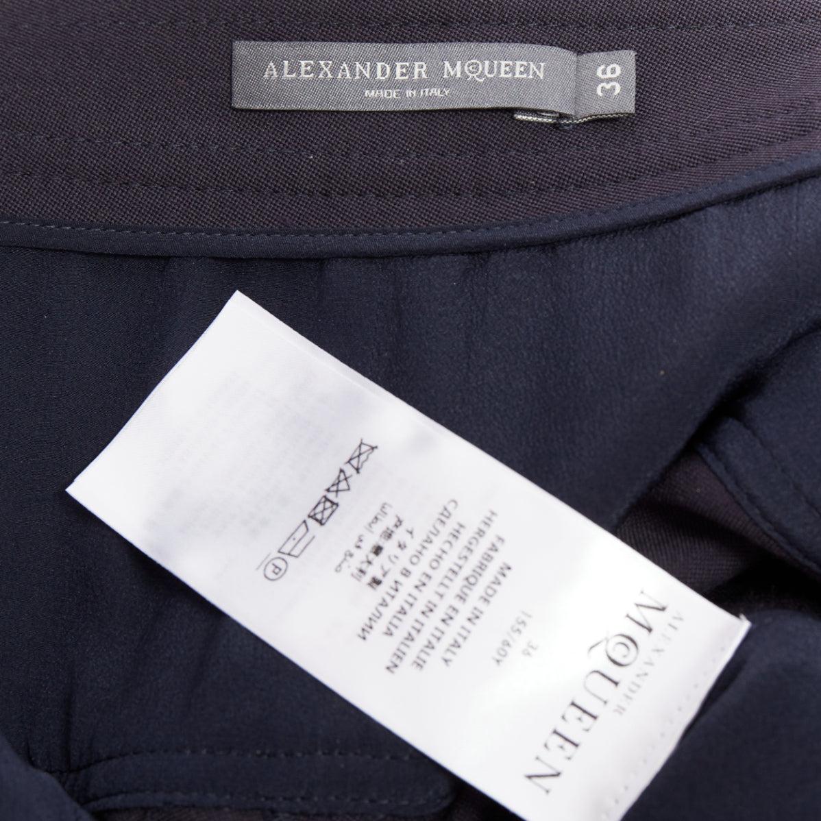 Alexander McQueen 2018 Cargo in lana vergine e seta con bottoni laterali IT36 XXS in vendita 3