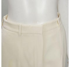 ALEXANDER MCQUEEN 2018 cream beige wool crepe high waisted pants IT40 S
