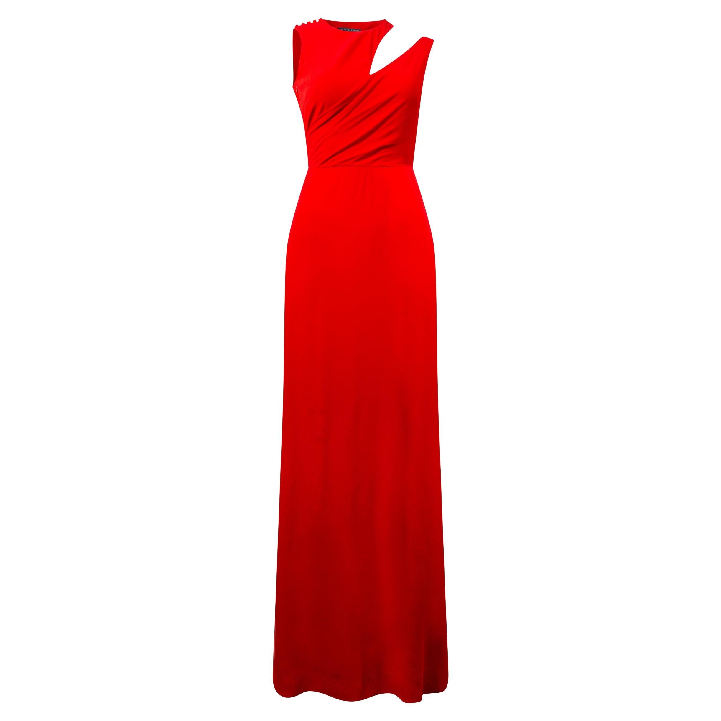 ALEXANDER MCQUEEN 2018 Red Cut-Out Gown XS