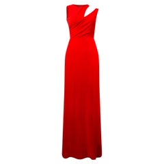 Used ALEXANDER MCQUEEN 2018 Red Cut-Out Gown XS