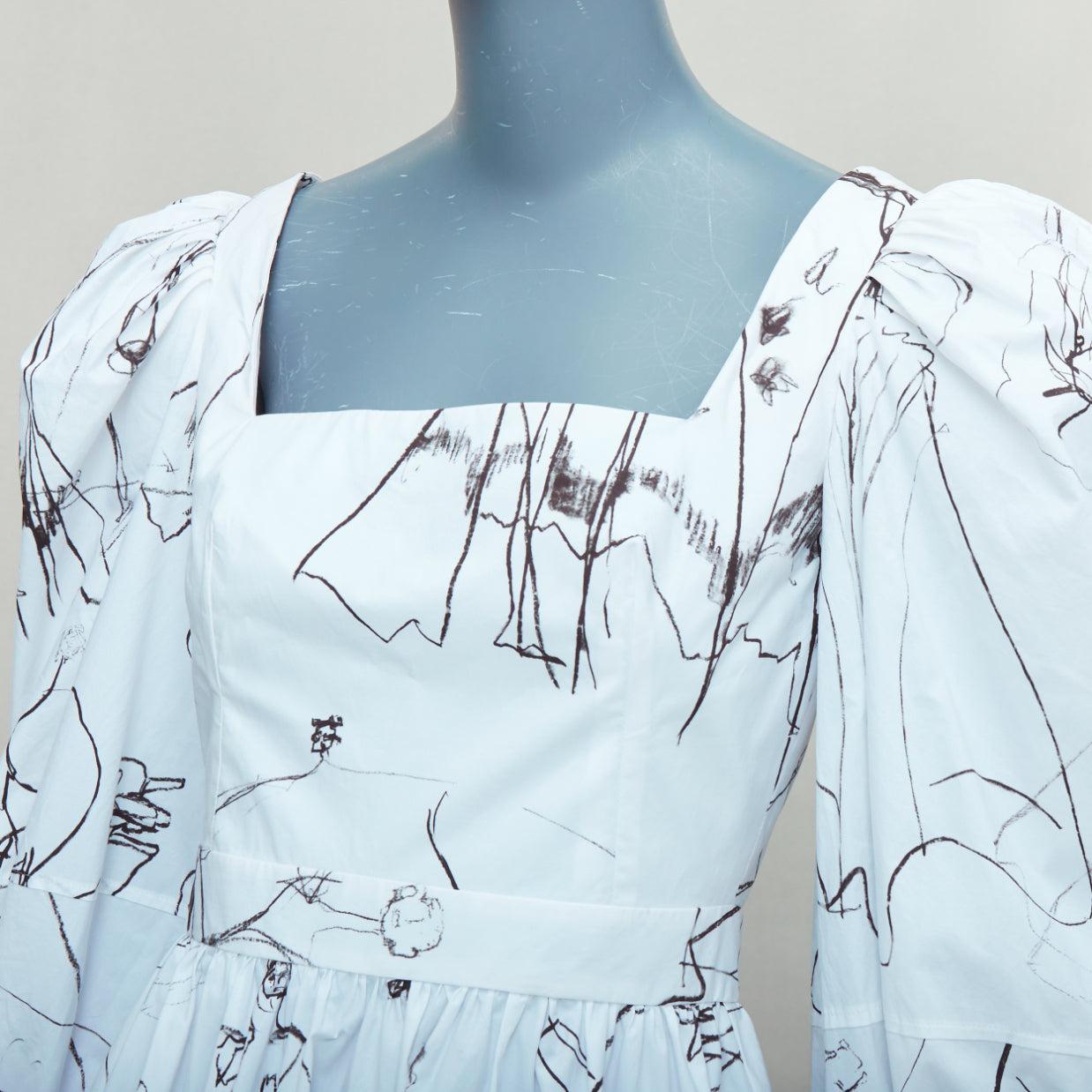 ALEXANDER MCQUEEN 2019 blanco negro dibujo ilustración estampado vestido manga abullonada IT38 XS
Referencia: TGAS/E00374
Marca: Alexander McQueen
Diseñadora: Sarah Burton
Colección: 2019
Material: Algodón
Color: Blanco, Negro
Patrón: