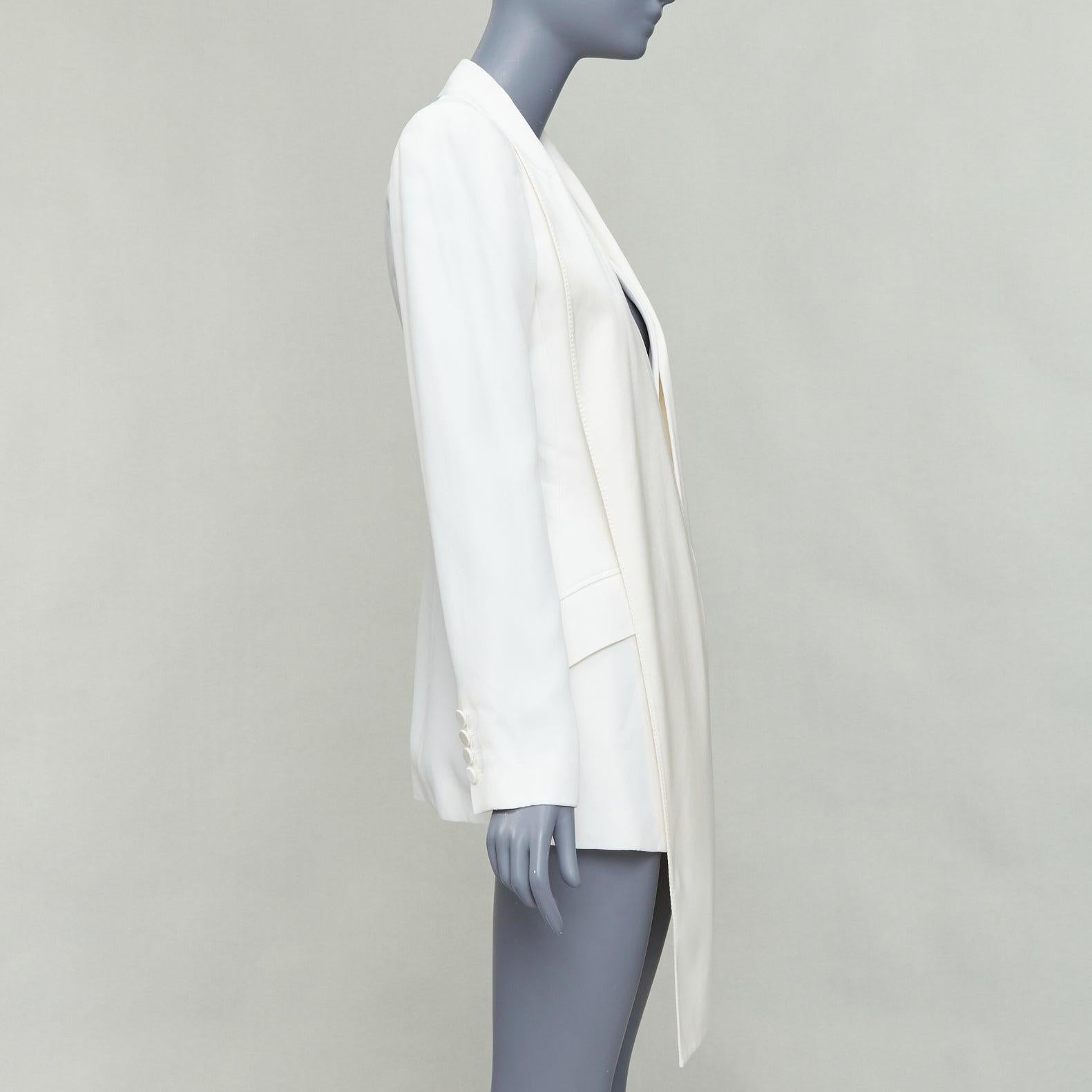 ALEXANDER MCQUEEN 2019 - Veste blazer de smoking longue en soie crème IT42 M Bon état - En vente à Hong Kong, NT
