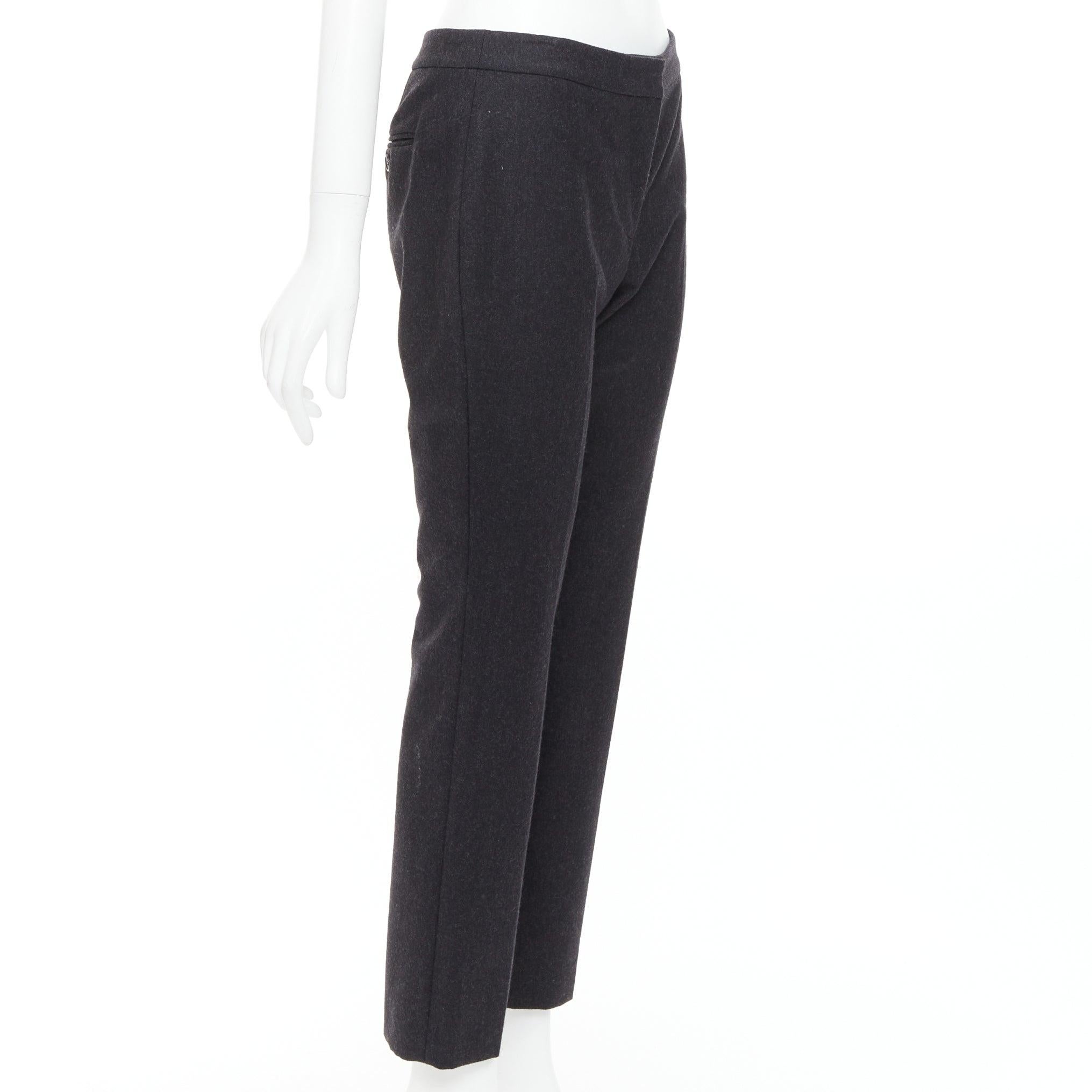 Nero Alexander McQueen 2019 pantaloni bootcut affusolati in lana grigia IT38 XS in vendita