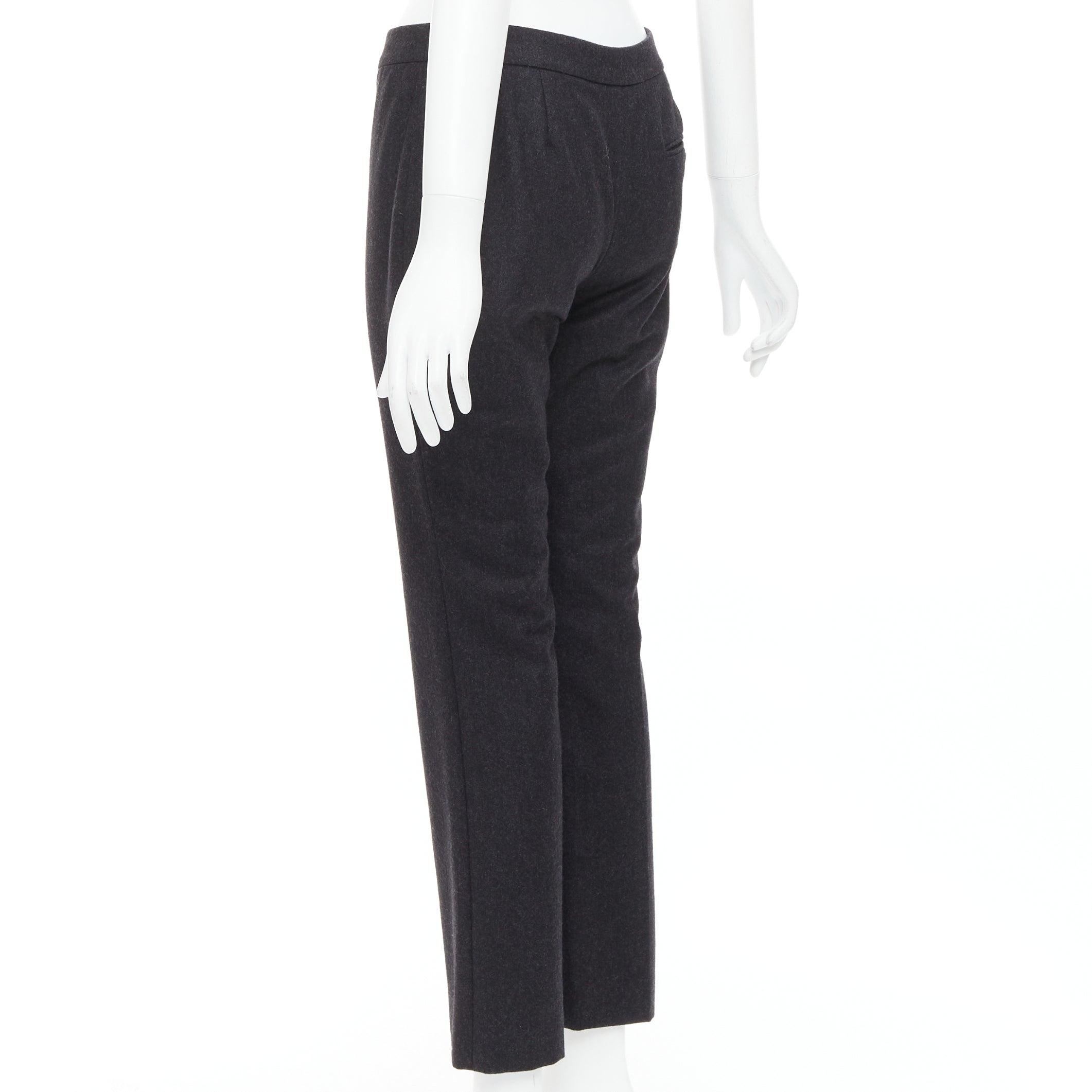 Alexander McQueen 2019 pantaloni bootcut affusolati in lana grigia IT38 XS in vendita 1