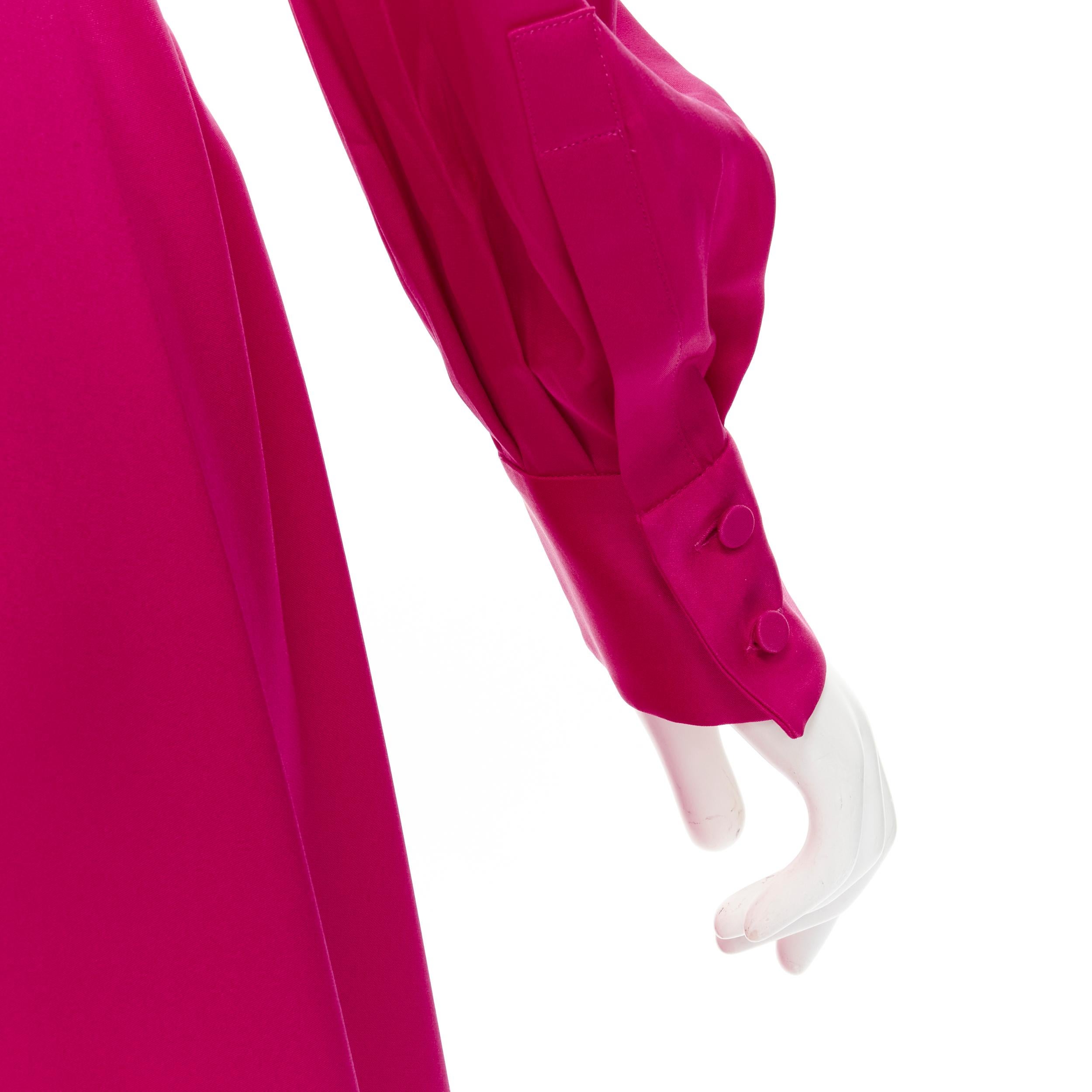 ALEXANDER MCQUEEN 2019 - Robe en soie rose à manches bouffantes et jupe drapée à nœud papillon IT42 en vente 3