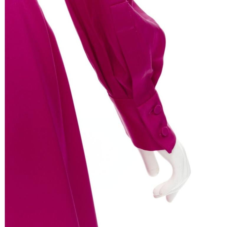 ALEXANDER MCQUEEN 2019 - Robe en soie rose à manches bouffantes et jupe drapée à nœud papillon IT42 en vente 3