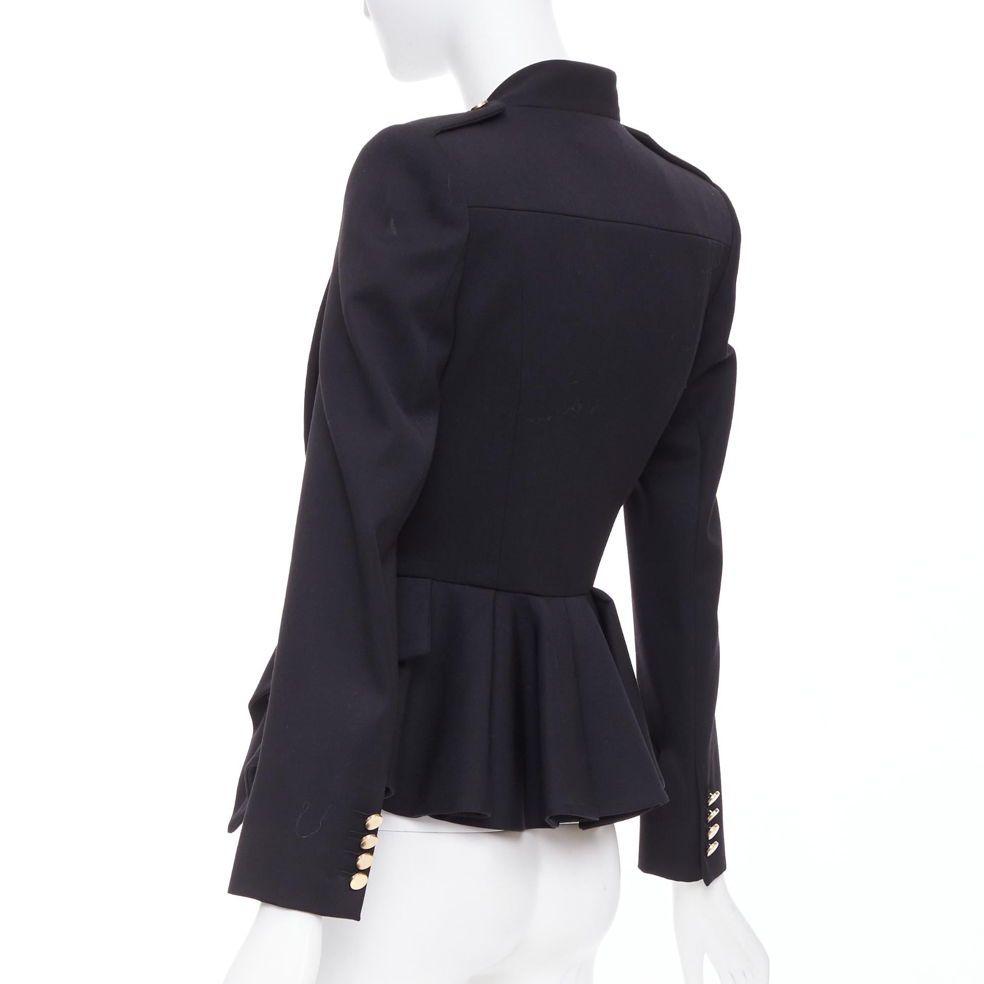 Alexander McQueen 2019 Sarah Burton in lana con volant e peplo, blazer aderente IT36 XXS in vendita 2