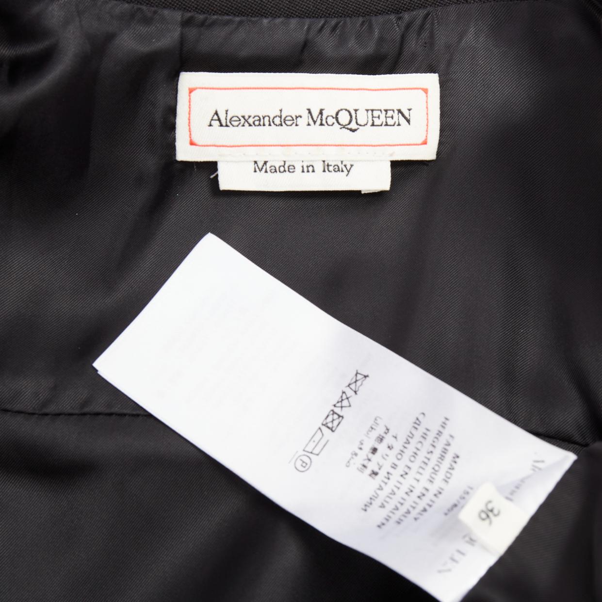 Alexander McQueen 2019 Sarah Burton in lana con volant e peplo, blazer aderente IT36 XXS in vendita 4