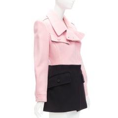 ALEXANDER MCQUEEN 2019 virgin wool black pink utility pocketed jacket IT42 M