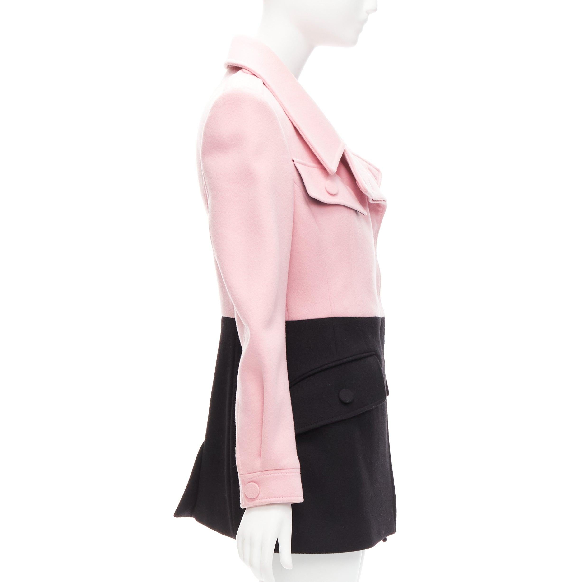ALEXANDER MCQUEEN 2019 virgin wool black pink utility pocketed jacket IT42 M In Good Condition For Sale In Hong Kong, NT