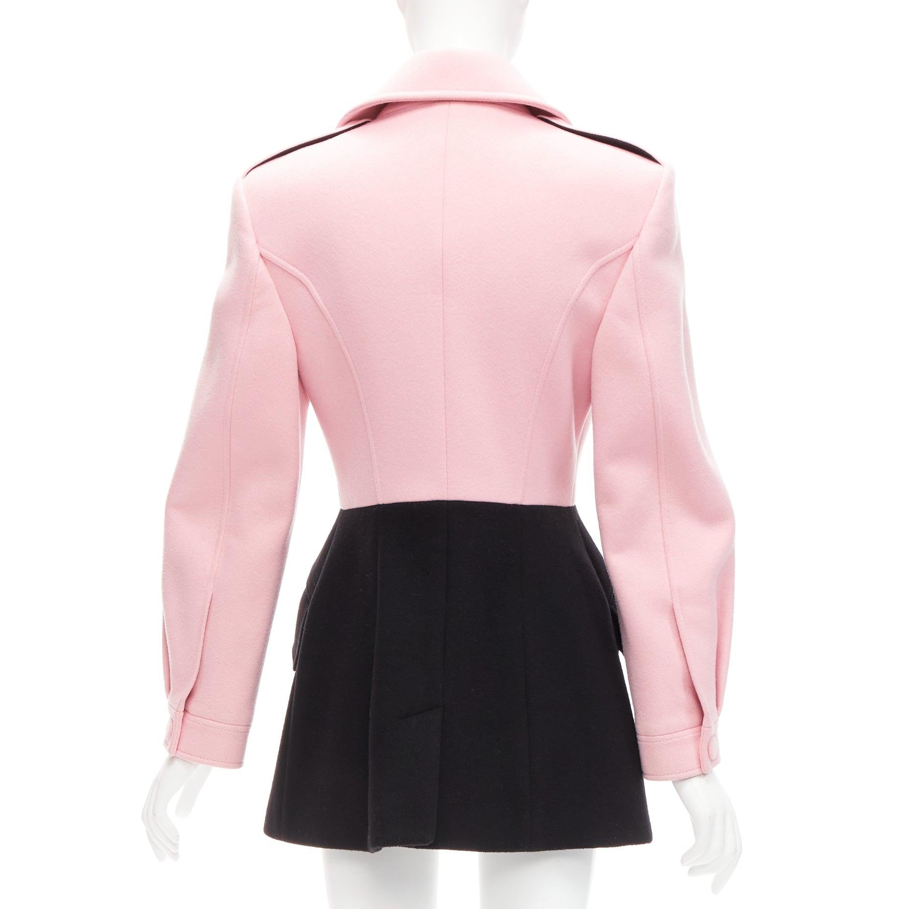 ALEXANDER MCQUEEN 2019 virgin wool black pink utility pocketed jacket IT42 M In Good Condition In Hong Kong, NT