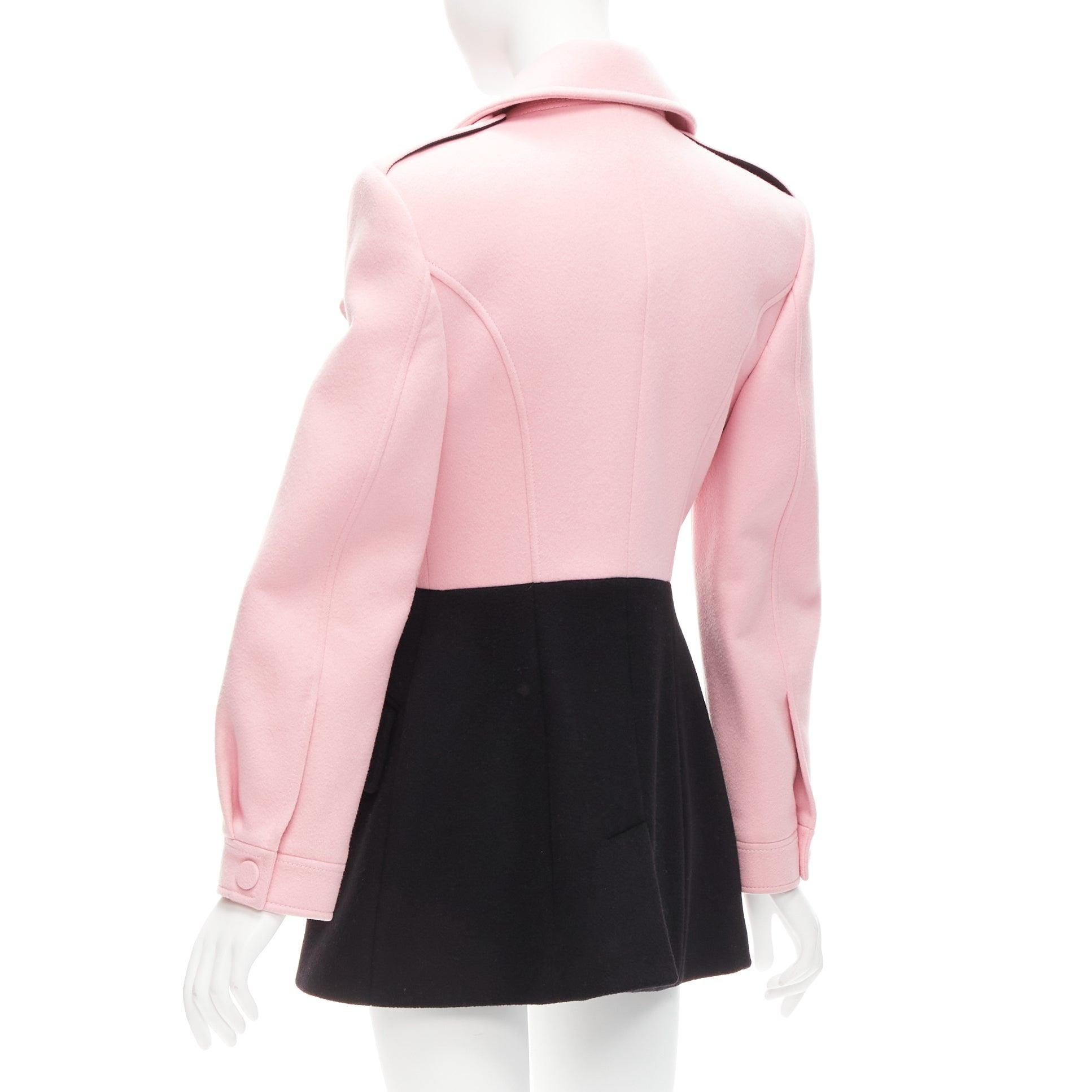 ALEXANDER MCQUEEN 2019 virgin wool black pink utility pocketed jacket IT42 M For Sale 1
