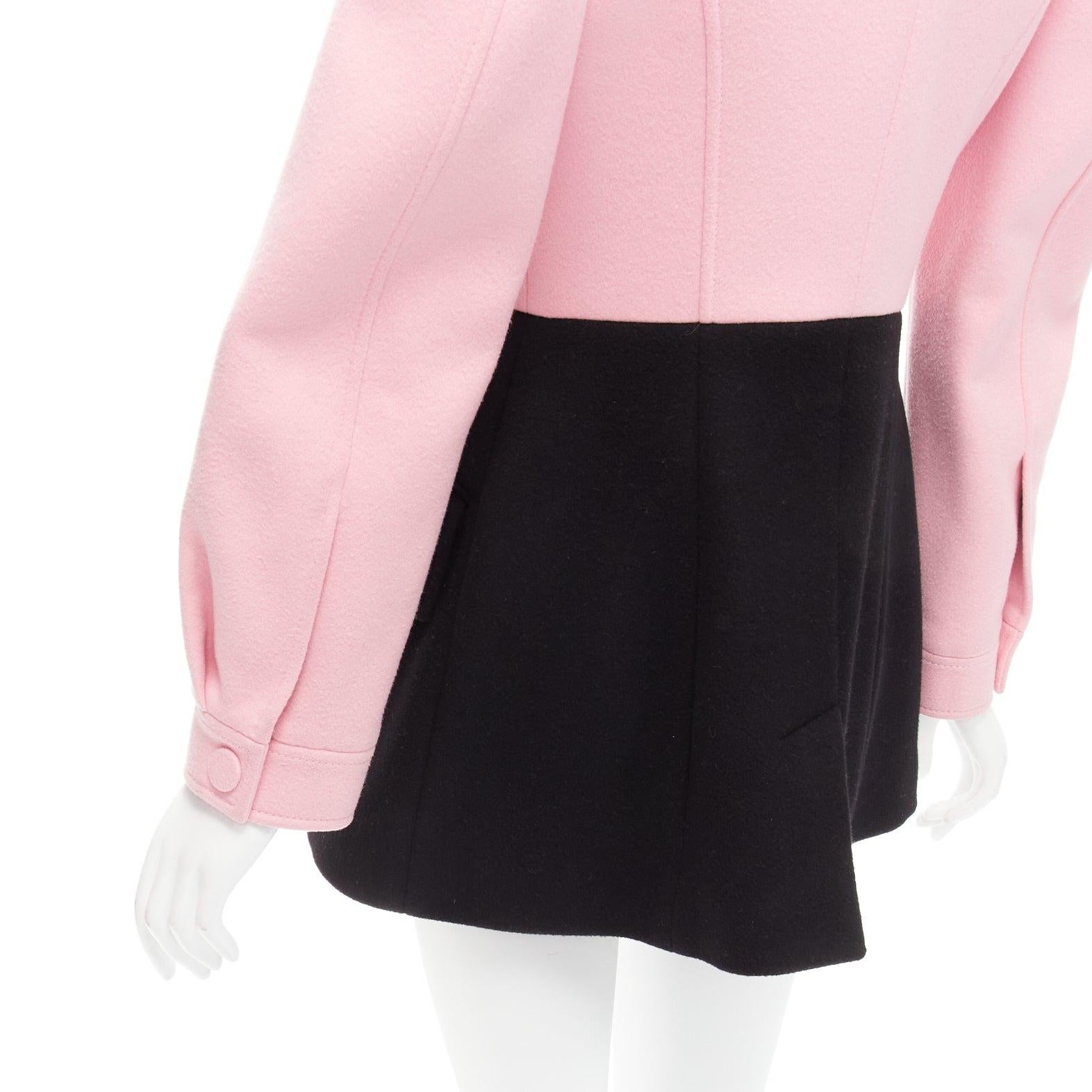 ALEXANDER MCQUEEN 2019 virgin wool black pink utility pocketed jacket IT42 M For Sale 3