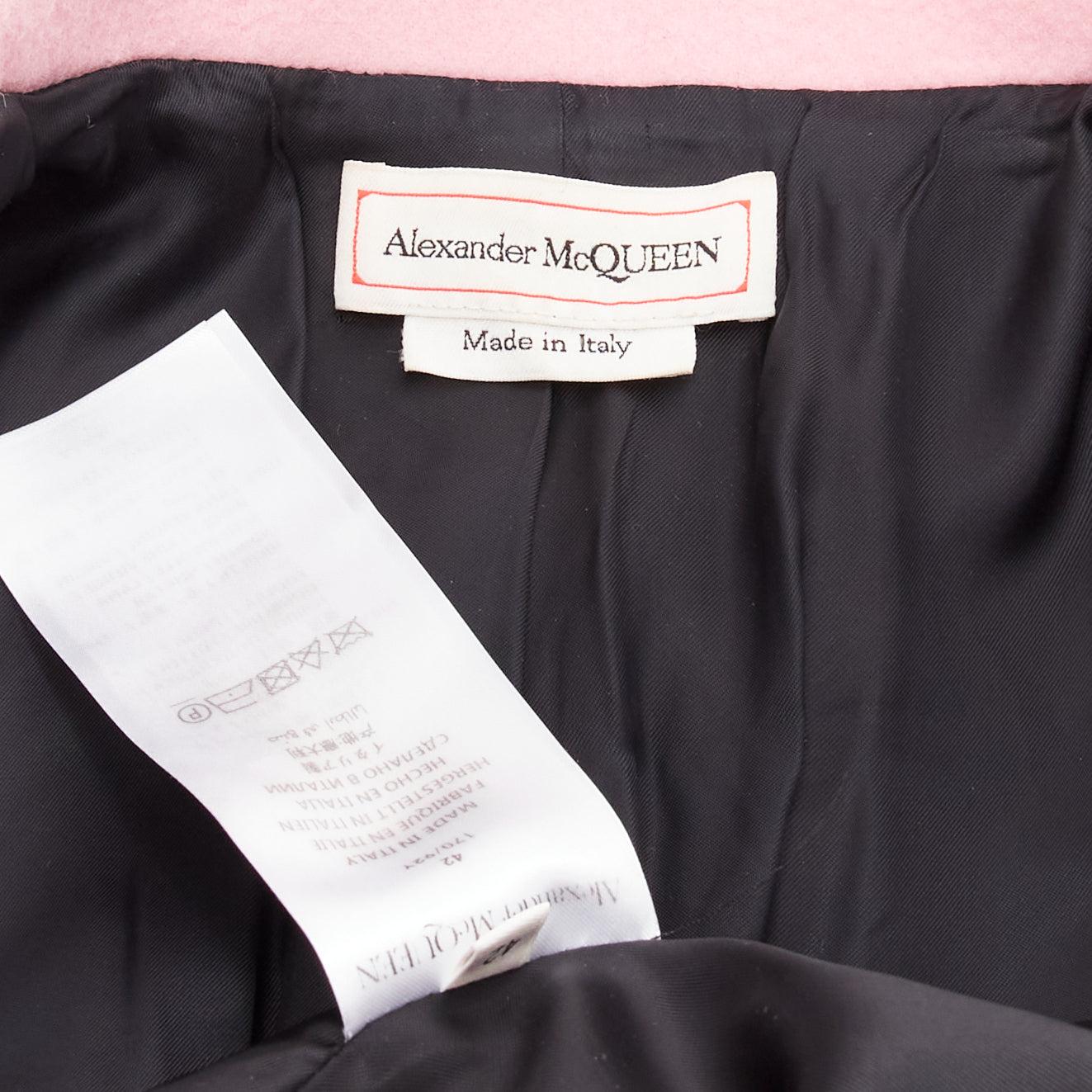 ALEXANDER MCQUEEN 2019 virgin wool black pink utility pocketed jacket IT42 M For Sale 4