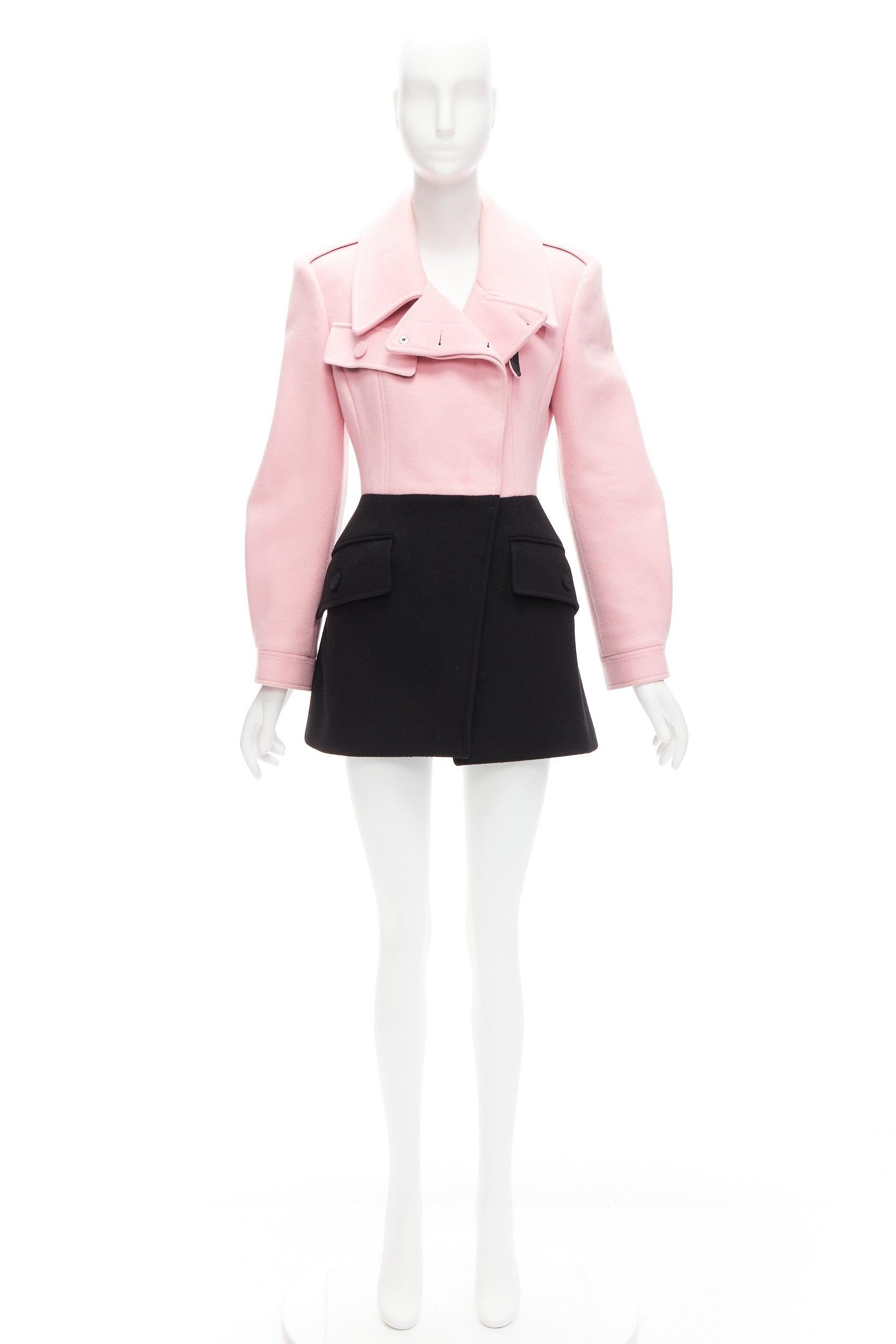 ALEXANDER MCQUEEN 2019 virgin wool black pink utility pocketed jacket IT42 M For Sale 5