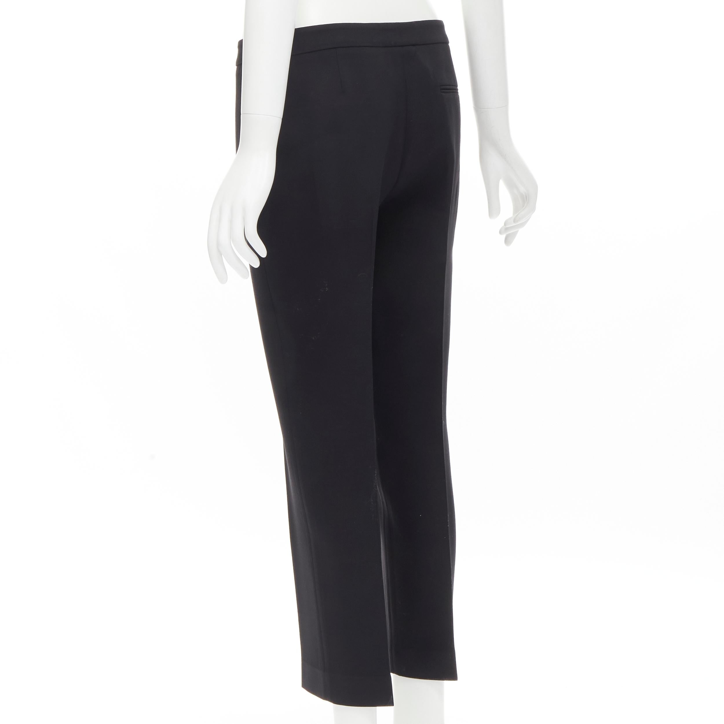 ALEXANDER MCQUEEN 2019 wool silk black minimal tapered trousers pants IT40 S For Sale 1