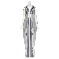ALEXANDER MCQUEEN 2010 Angels Demons Runway jacquard draped gown IT40 S