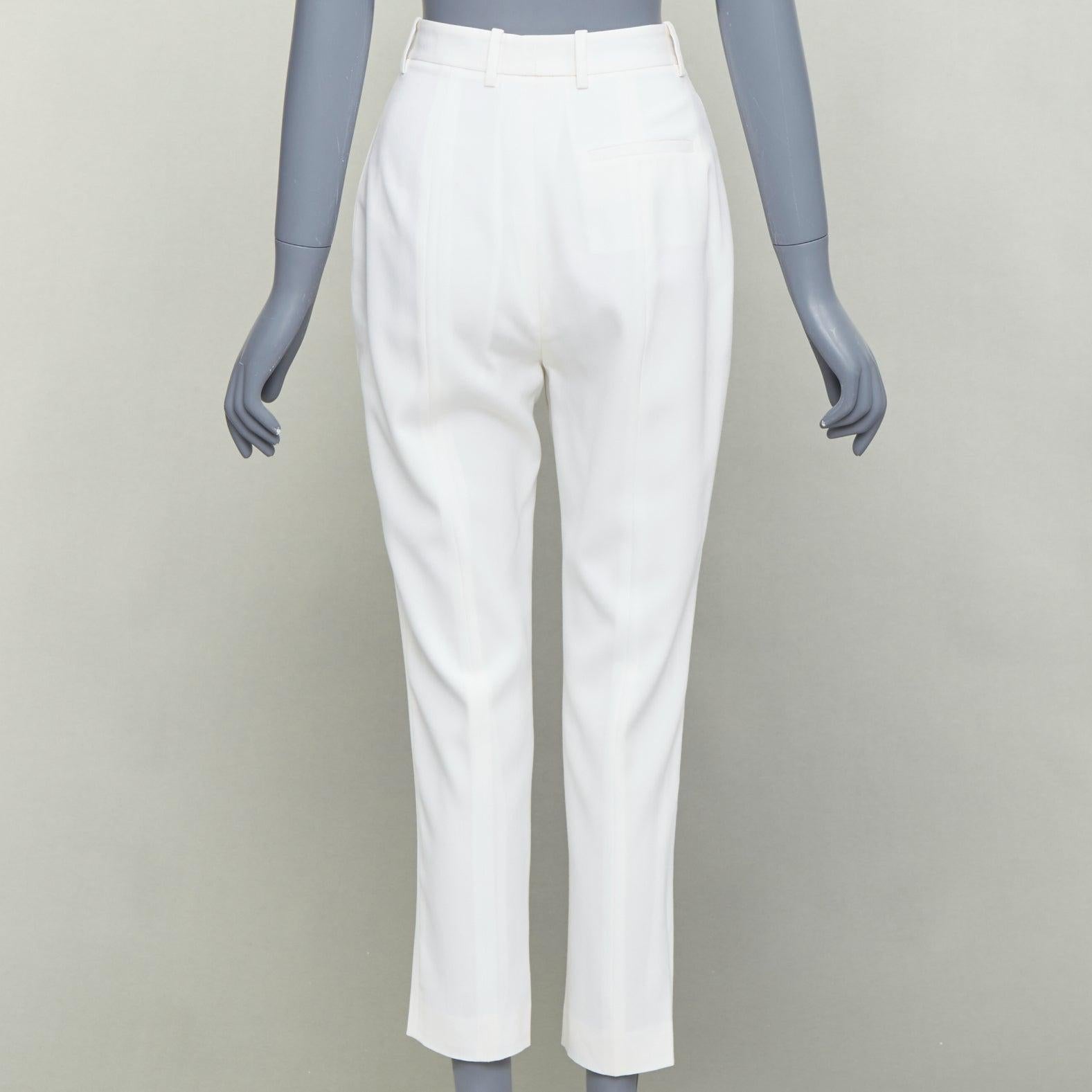 ALEXANDER MCQUEEN 2020 cream virgin wool curved side seam pants IT38 XS Pour femmes en vente