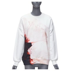 ALEXANDER MCQUEEN 2021 Anemone Pullover aus Baumwolle mit Blumendruck und Besatz IT36 XXS