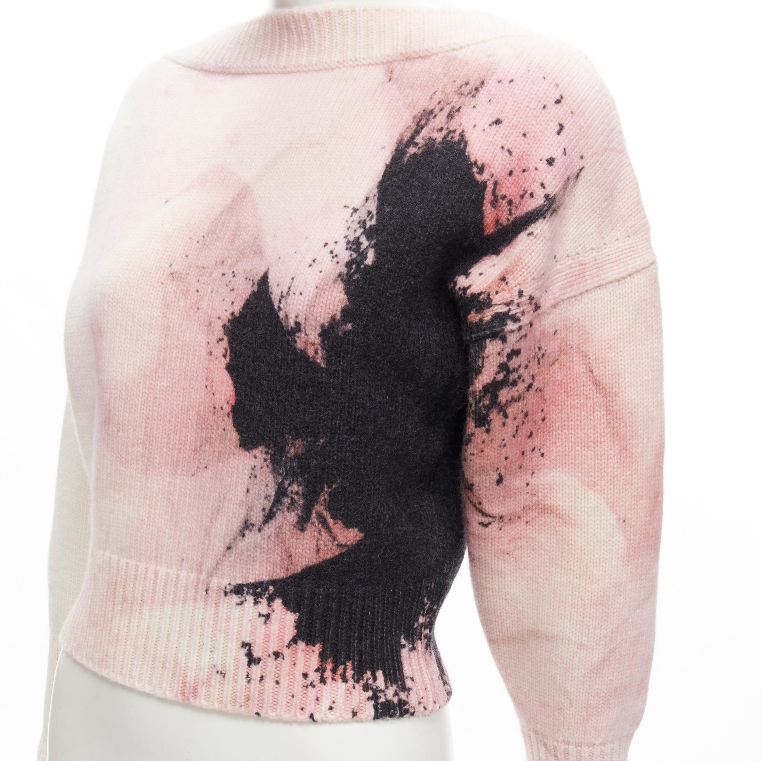 ALEXANDER MCQUEEN 2021 Anemone wool cashmere floral print cropped sweater XXS
Brand: Alexander McQueen
Collection: 2021 Anemone 
Material: Wool
Color: Ecru
Pattern: Floral
Extra Detail: Abstract blush and pink Anemone print.
Made in:
