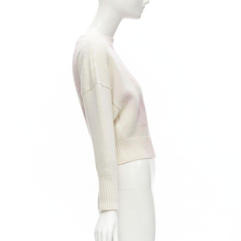 ALEXANDER MCQUEEN 2021 Anémone laine cachemire imprimé floral pull cropped XXS Excellent état - En vente à Hong Kong, NT