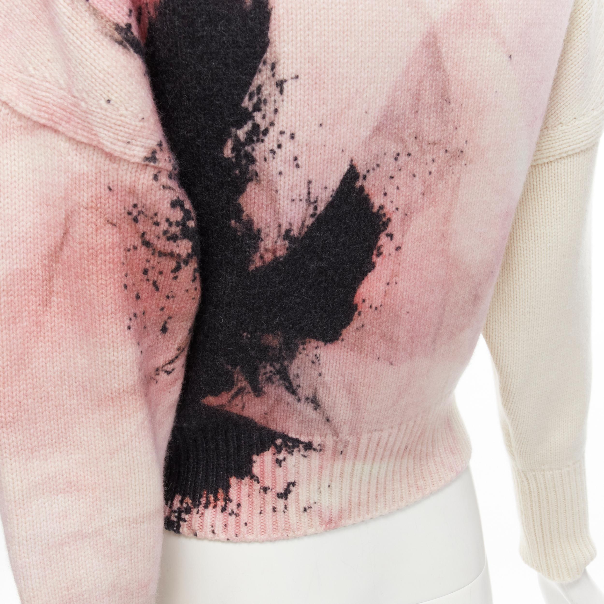 ALEXANDER MCQUEEN 2021 Anemone wool cashmere floral print cropped sweater XXS For Sale 2