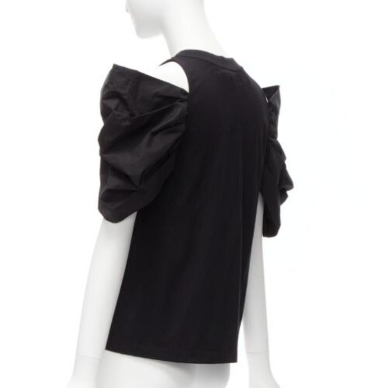 Alexander McQueen 2021 top nero con maniche a sbuffo ricamate IT38 XS in vendita 1