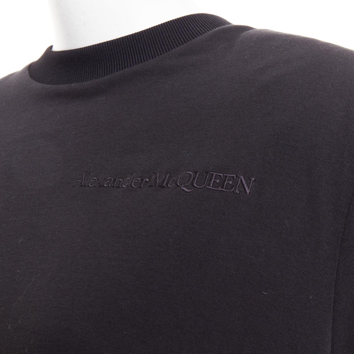 ALEXANDER MCQUEEN 2021 black hybrid flared back oversized tshirt dress IT48 XXL For Sale 2