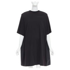 ALEXANDER MCQUEEN 2021 black hybrid flared back oversized tshirt dress IT48 XXL