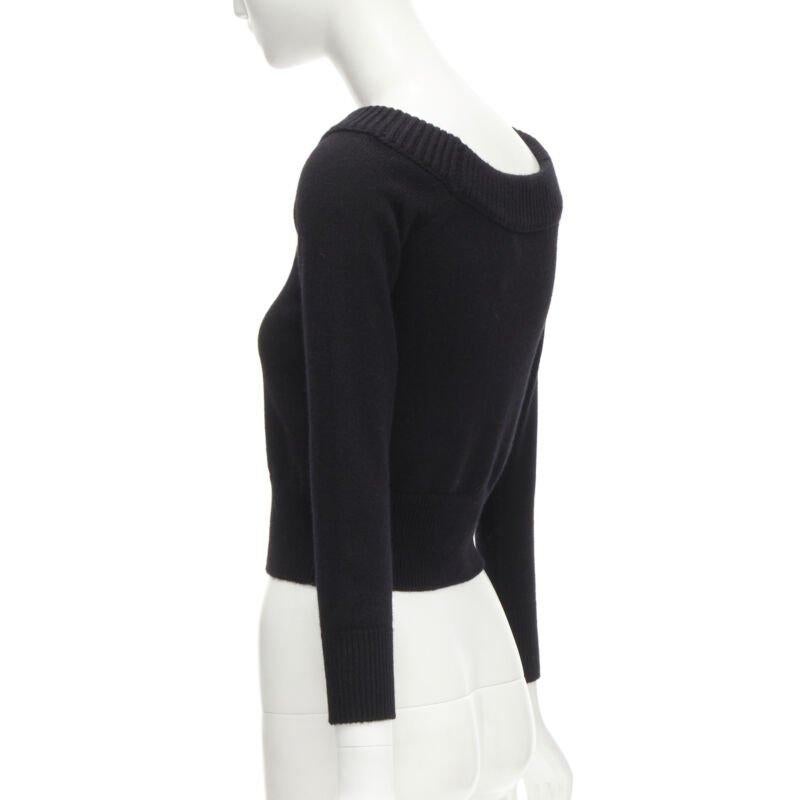 ALEXANDER MCQUEEN 2021 cashmere black coral crystal embroidery sweater S For Sale 1