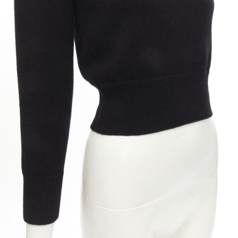 ALEXANDER MCQUEEN 2021 cashmere black coral crystal embroidery sweater S For Sale 2