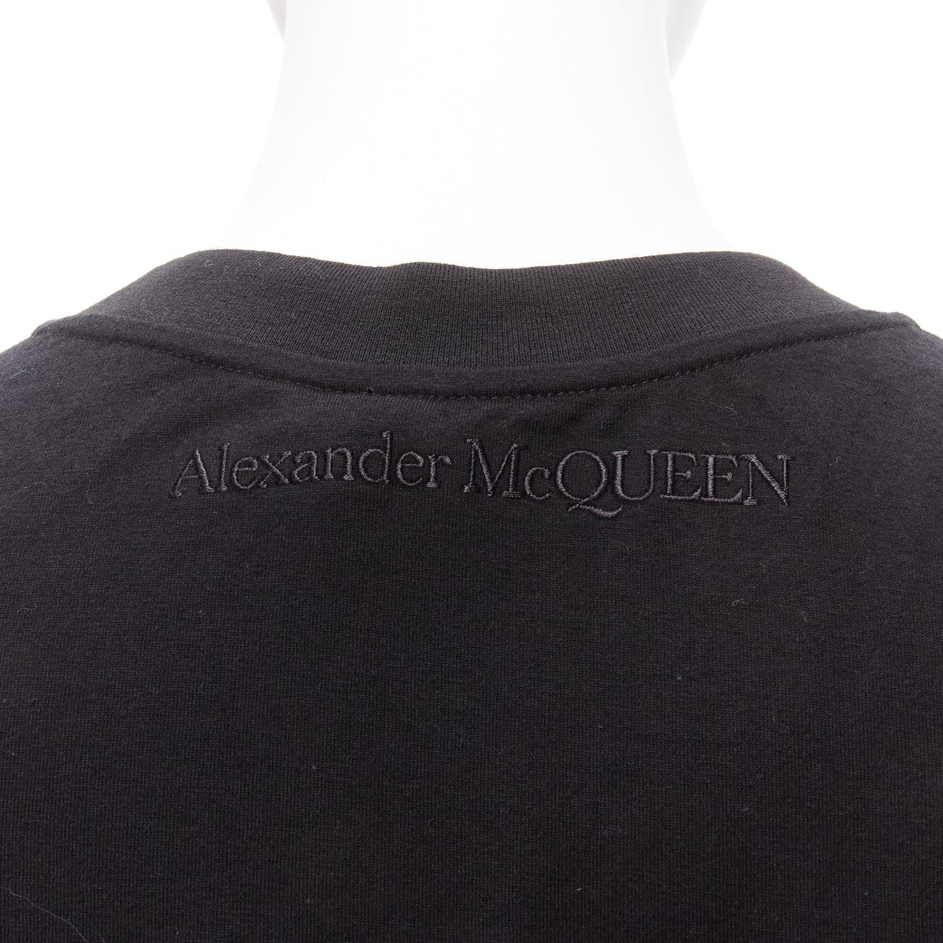 ALEXANDER MCQUEEN 2021 cold shoulder puff sleeves embroidered logo top IT38 XS For Sale 2