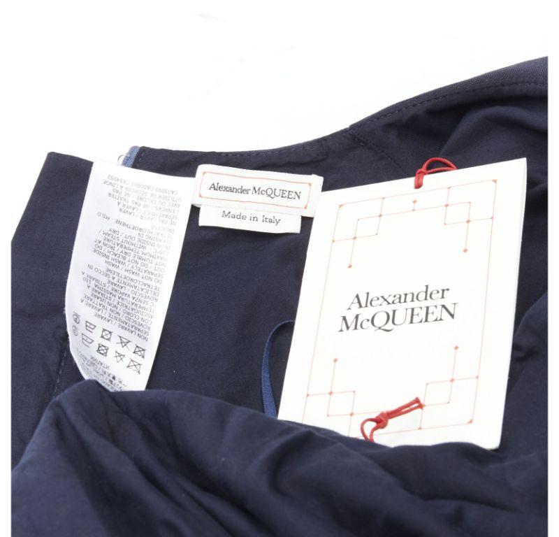 ALEXANDER MCQUEEN 2021 corset lace tie waist denim back midi dress IT38 XS For Sale 6